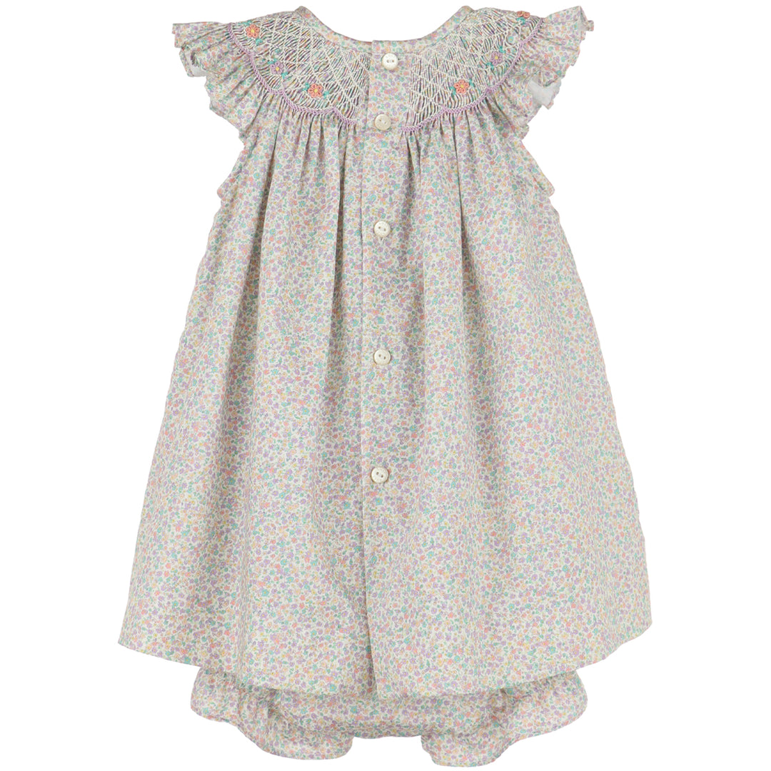 Lilac Floral Print Smock Bishop