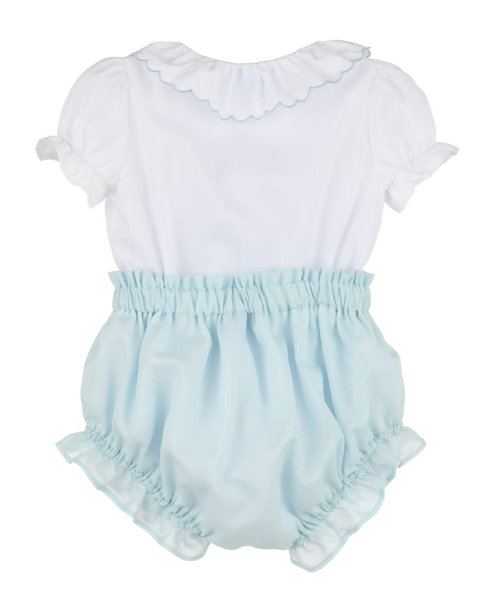 Blue Classical Diamond Smock Set