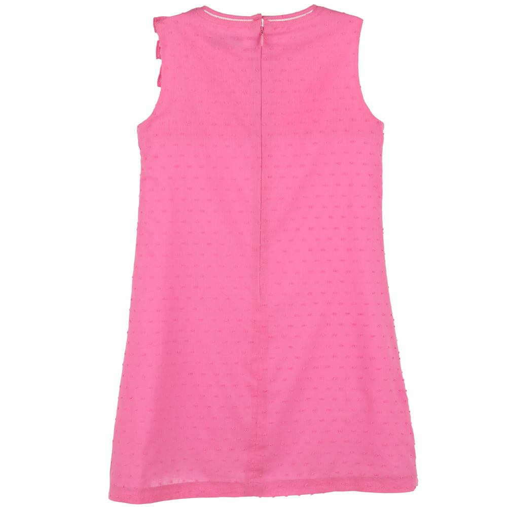 Fuchsia Classic Swiss Dot Ruffle Dress