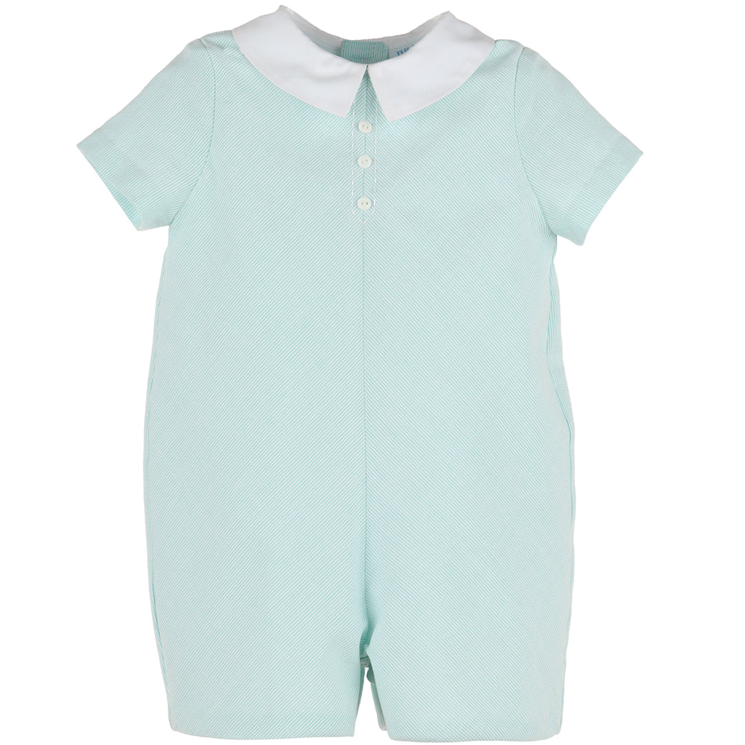 Aqua Pinstripes Boy Romper