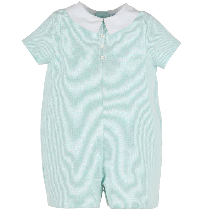 Aqua Pinstripes Boy Romper