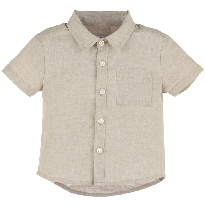 Boys Beige Linen Shirt