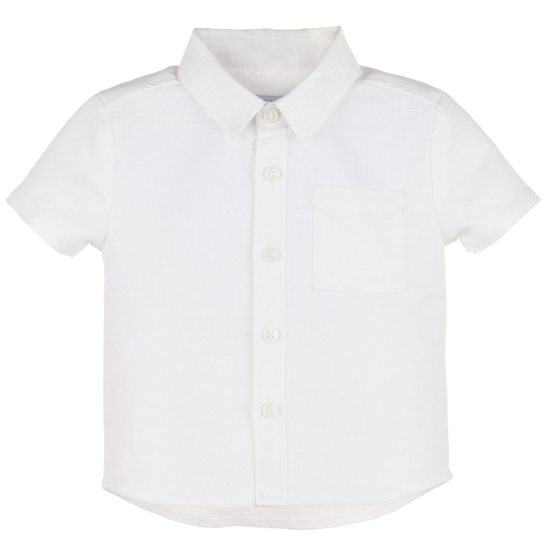 Boys White Linen Shirt