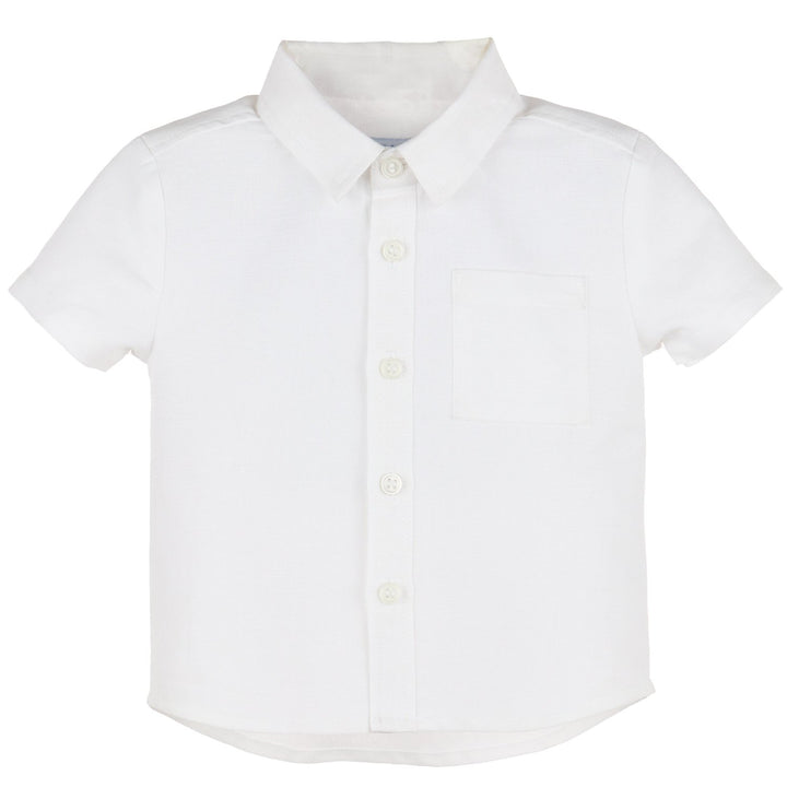 Boys White Linen Shirt