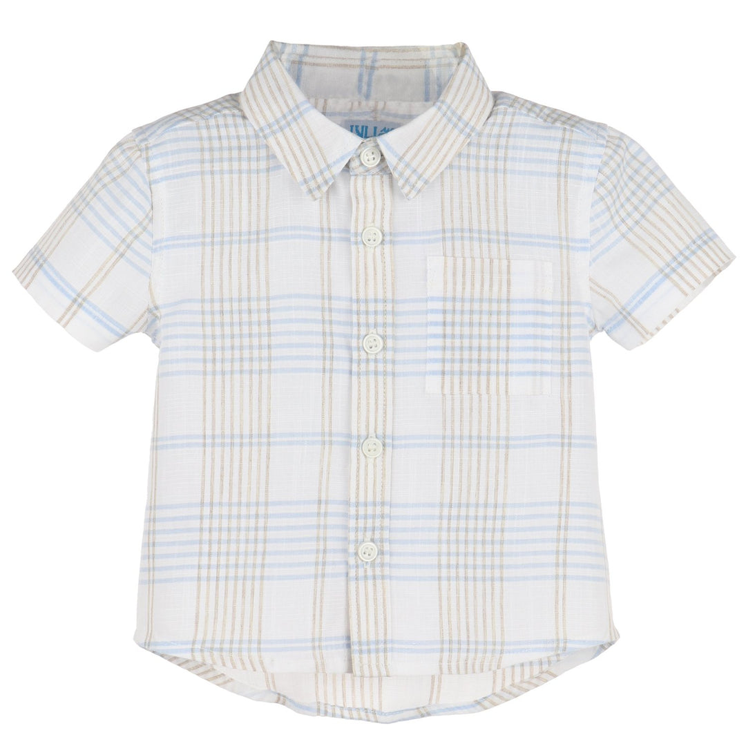 Boys Blue Plaid Shirt