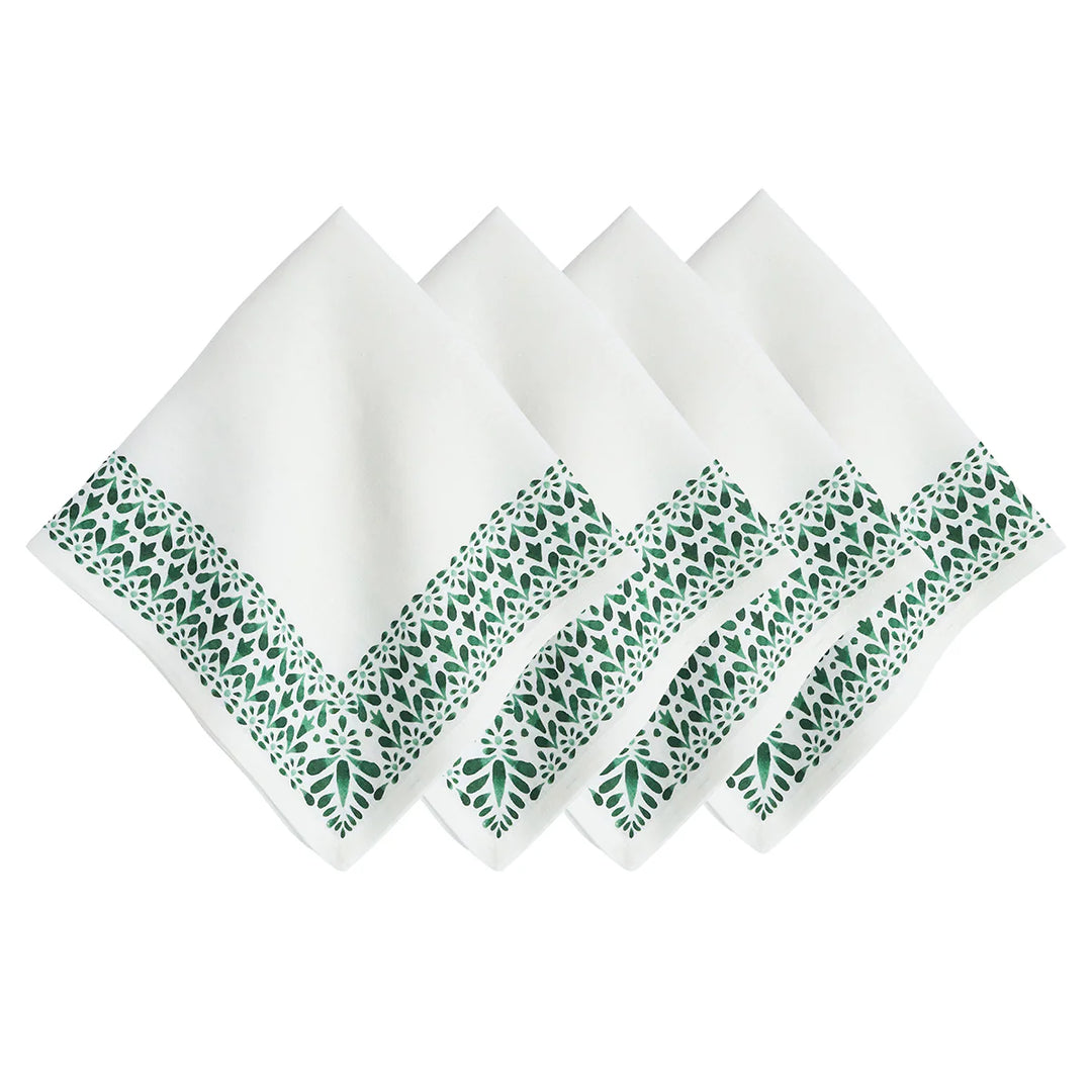 Iberian Border Napkin Set/4 - Evergreen