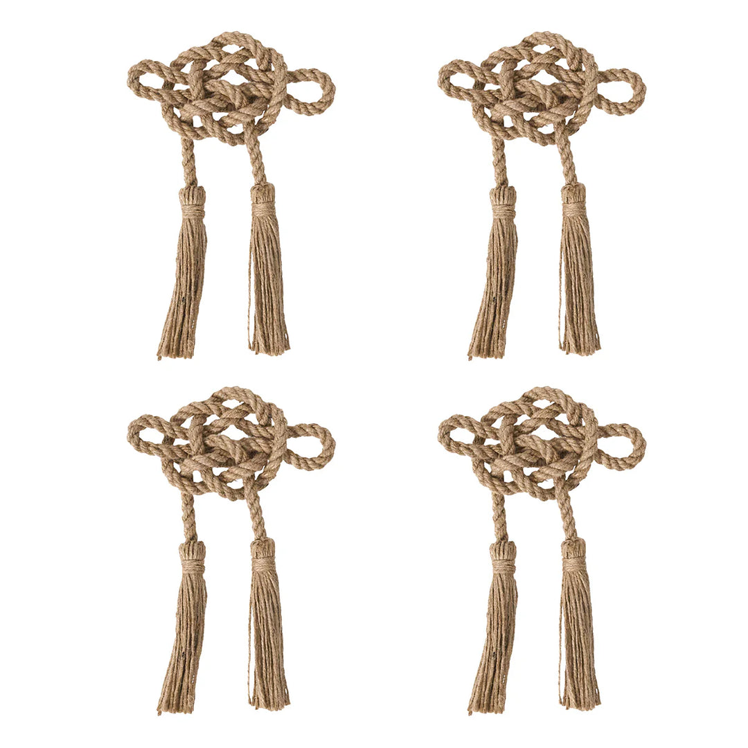Mystic Knot Napkin Ring Set/4 - Taupe