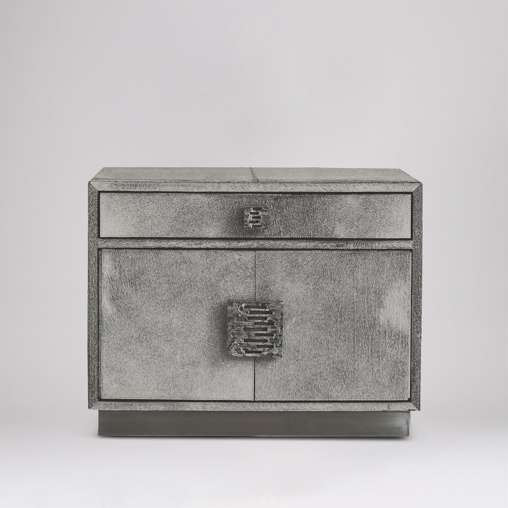Metro Nightstand - Grey Hair-On-Hide