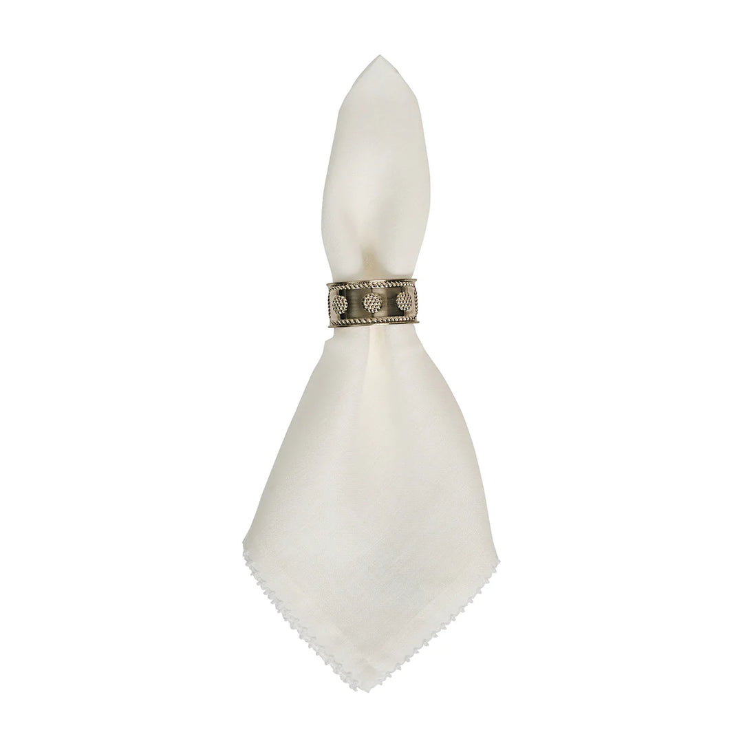 Berry Scallop Napkin Set/4 - White