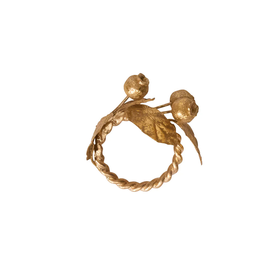 Forest Walk Leaf Napkin Ring Assorted Set/4 - Gold