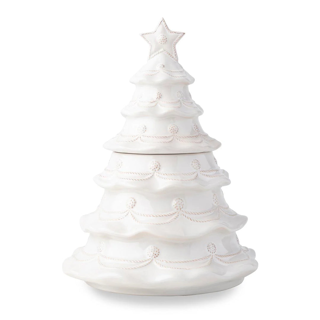 Berry &amp; Thread Whitewash Christmas Tree Cookie Jar
