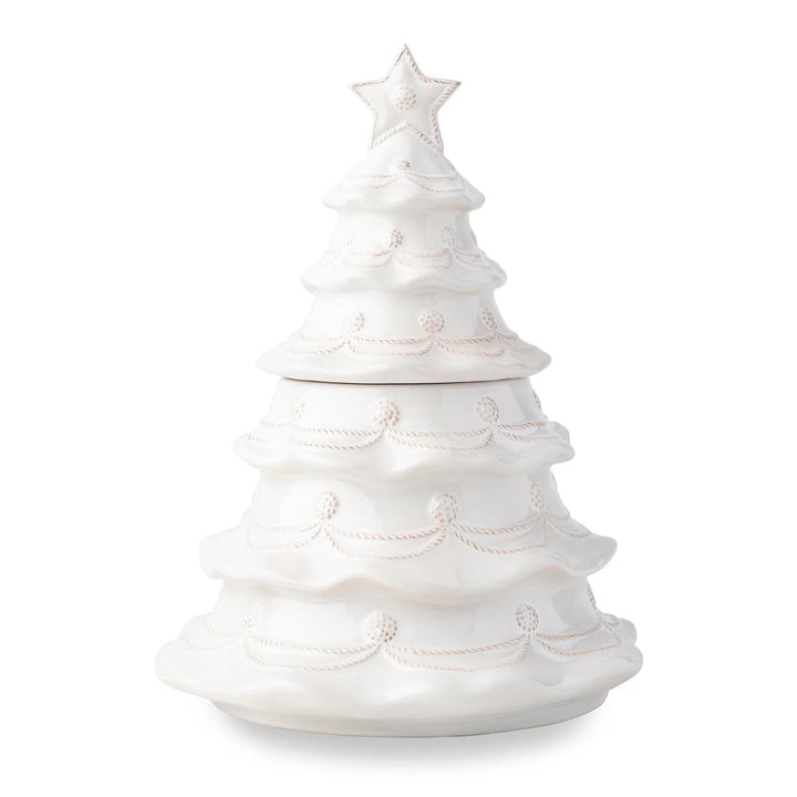 Berry &amp; Thread Whitewash Christmas Tree Cookie Jar