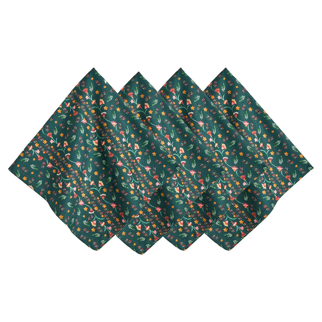 Klara Floral Napkin Set/4 - Evergreen
