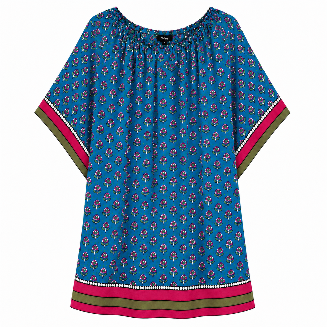 Mandy Mini Floral Turquoise Tunic