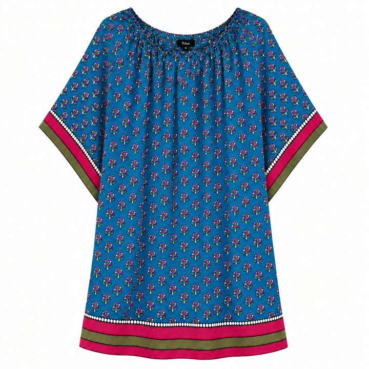 Mandy Mini Floral Turquoise Tunic