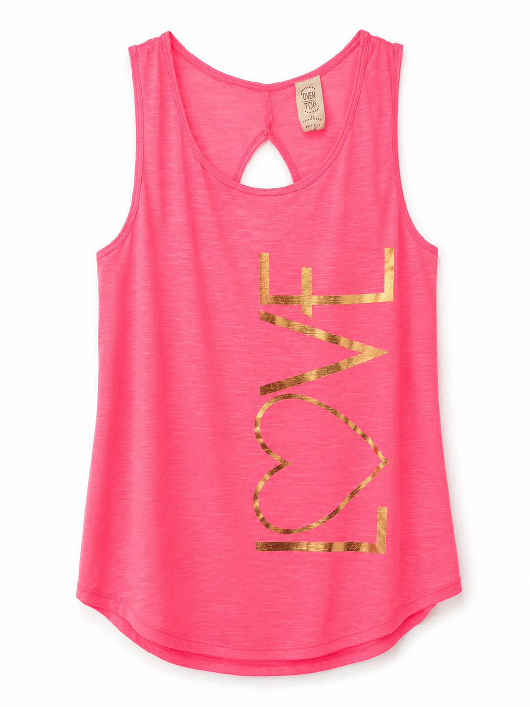 Neon Pink Love Tank w/ Open Back