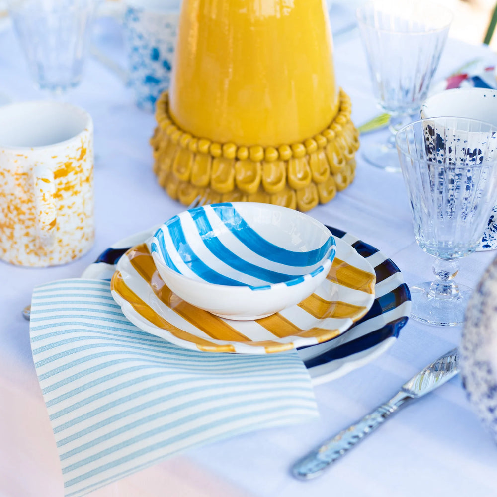 Amalfitana Cobalt Stripe Dinner Plate