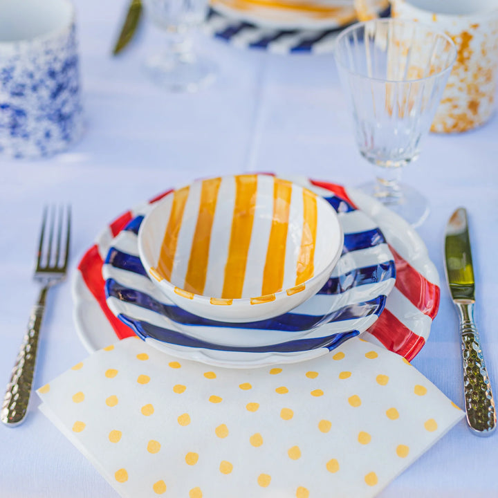Amalfitana Red Stripe Dinner Plate