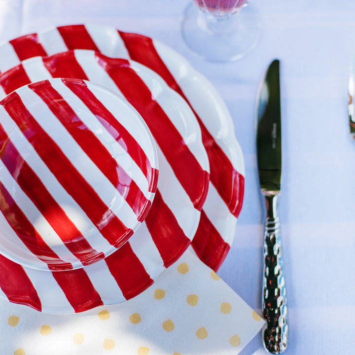 Amalfitana Red Stripe Dinner Plate