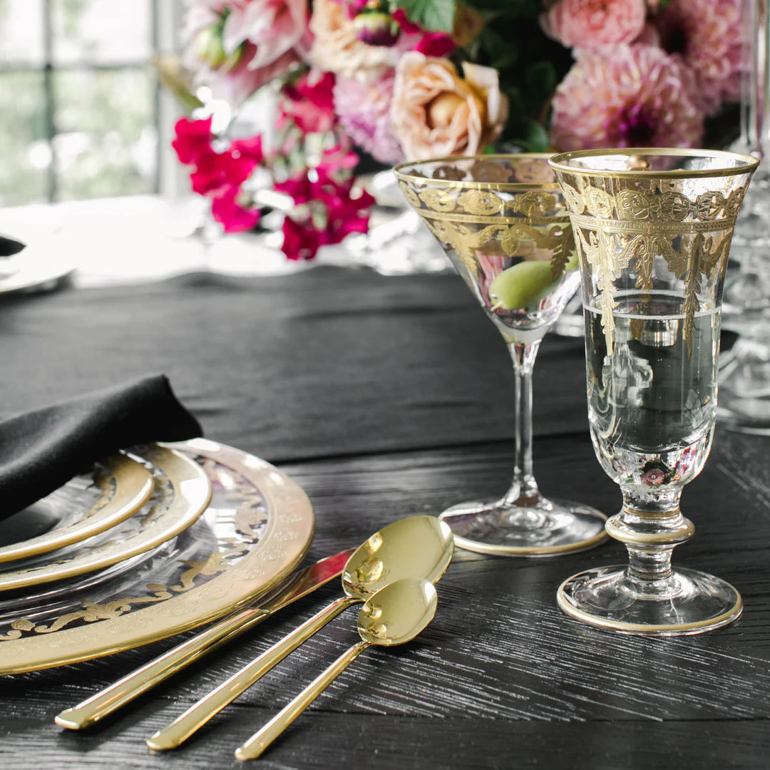 Vetro Gold Flute Glass