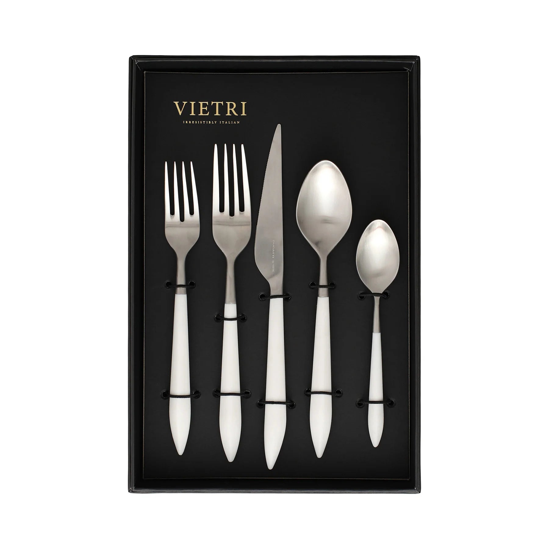 Ares Argento & White Five-Piece Boxed Place Setting - Set of 4
