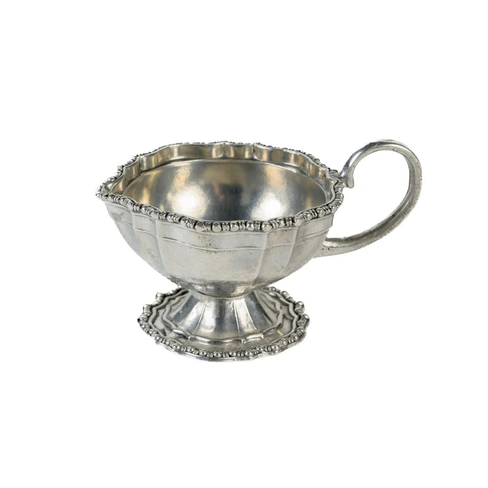 Vintage Beaded Pewter Piccolo Creamer