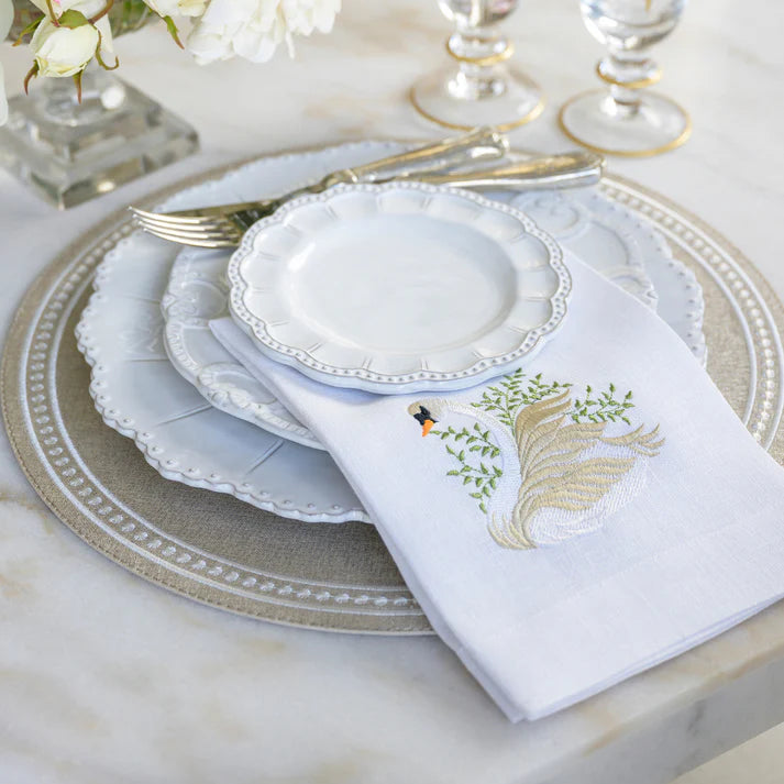 Bella Bianca Beaded Bread Plate