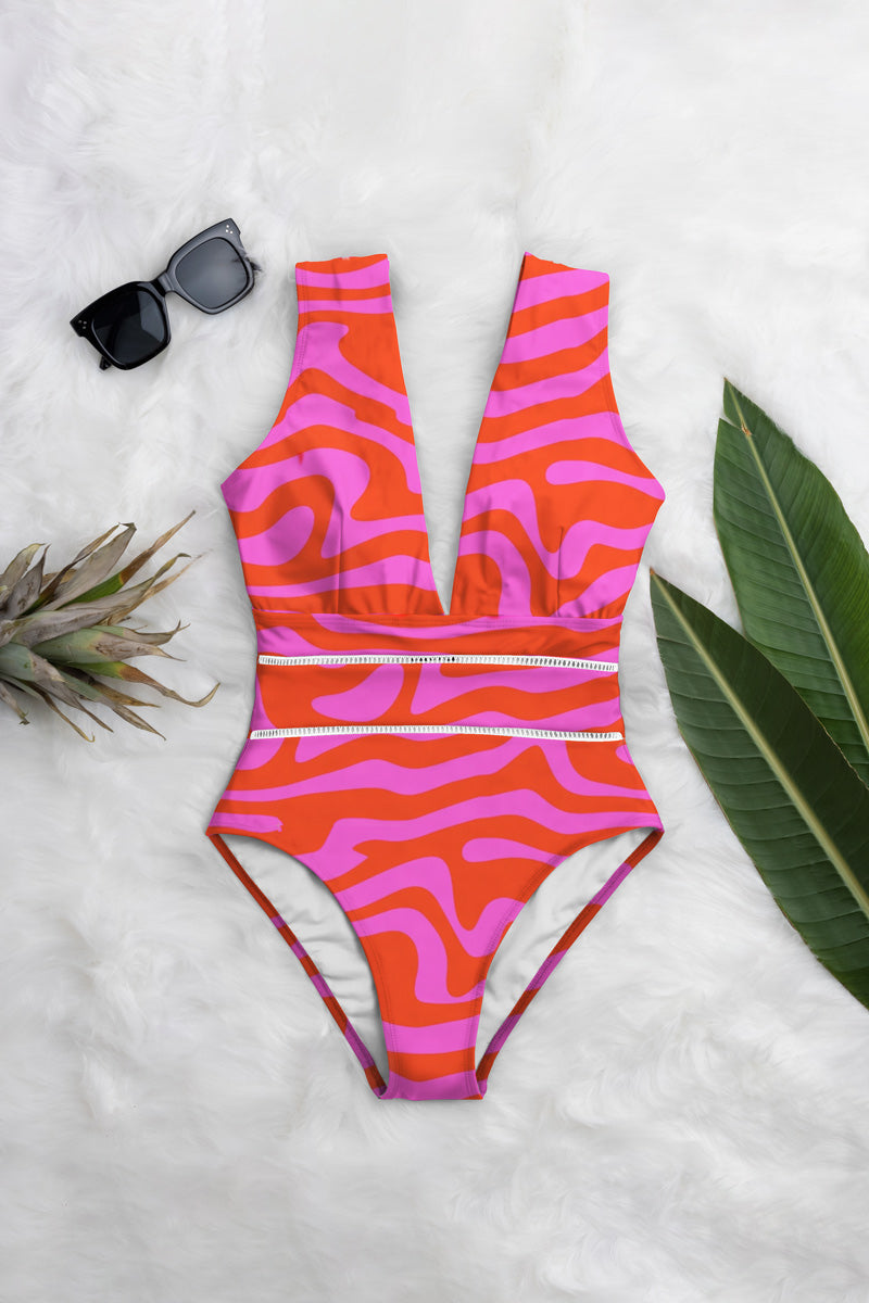 Deep plunge One-Piece by Averie
