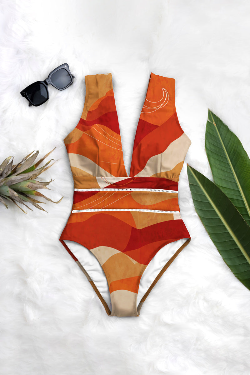 Deep plunge One-Piece by Averie