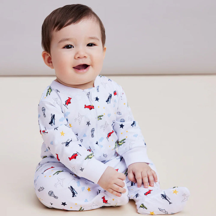 Aviators Print Footie w/ Zip