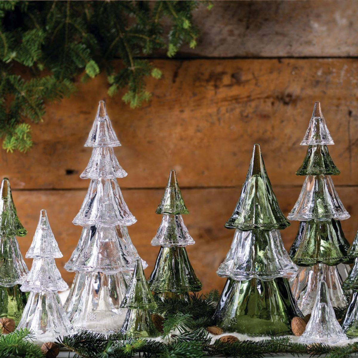 Berry & Thread 10.5” Medium 3pc Stacking Glass Tree Clear