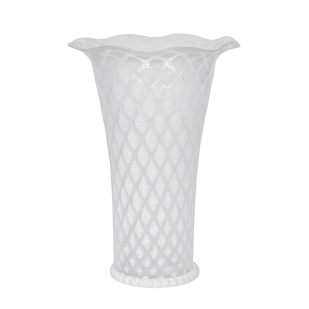 Trellis 9" Flared Vase - White