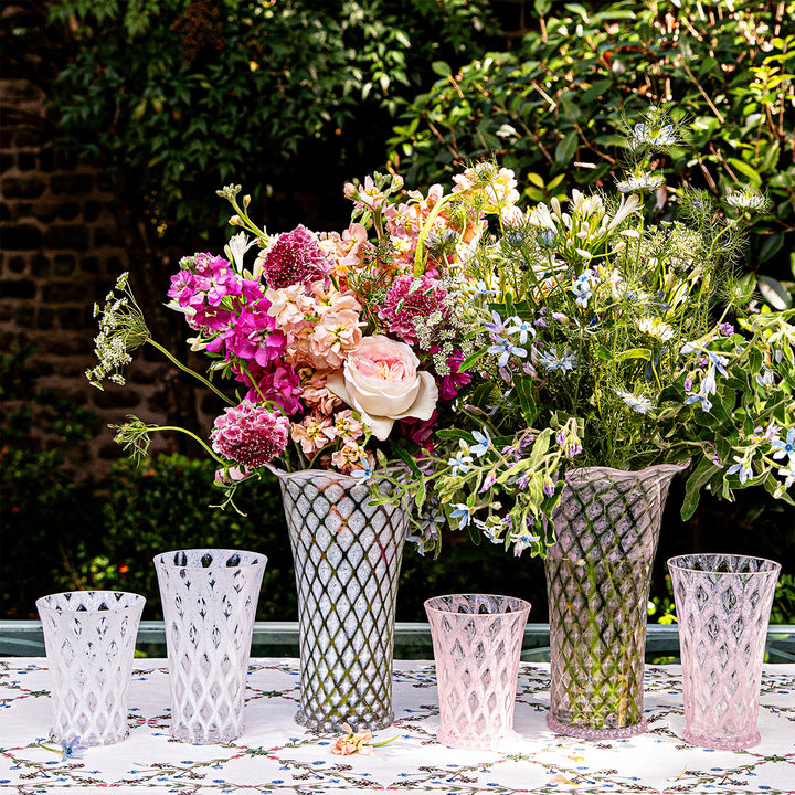 Trellis 9" Flared Vase - Blush