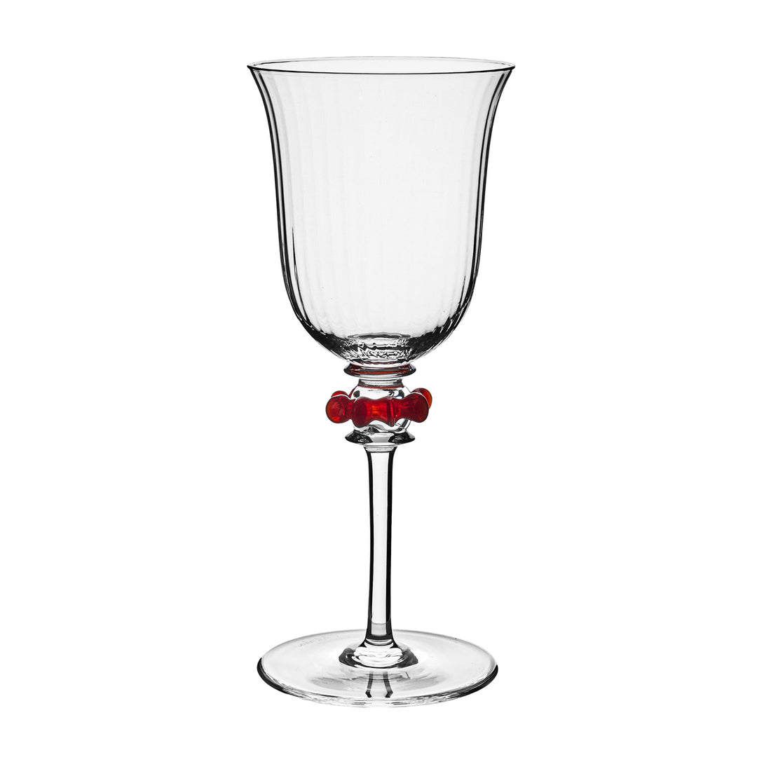 Nell Ruffle Wine Glass - Ruby