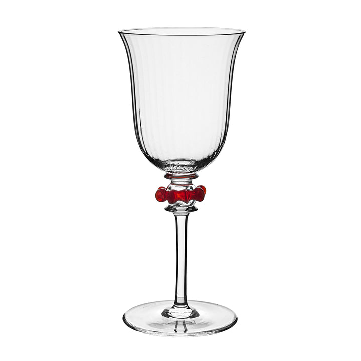 Nell Ruffle Wine Glass - Ruby