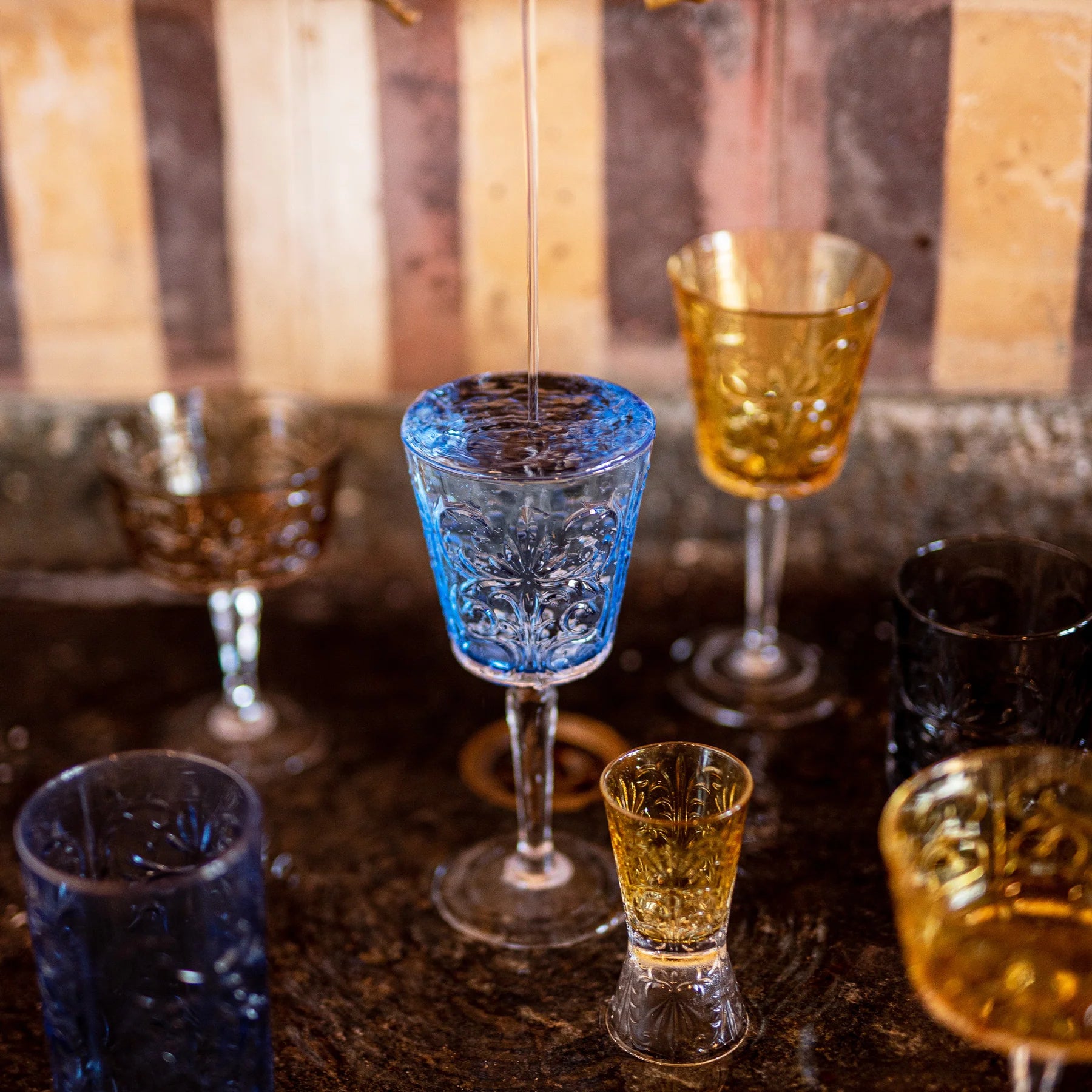 Barocco Amber Liquor Glass