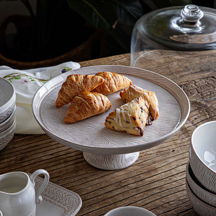 Blenheim Oak Cake Stand - Whitewash