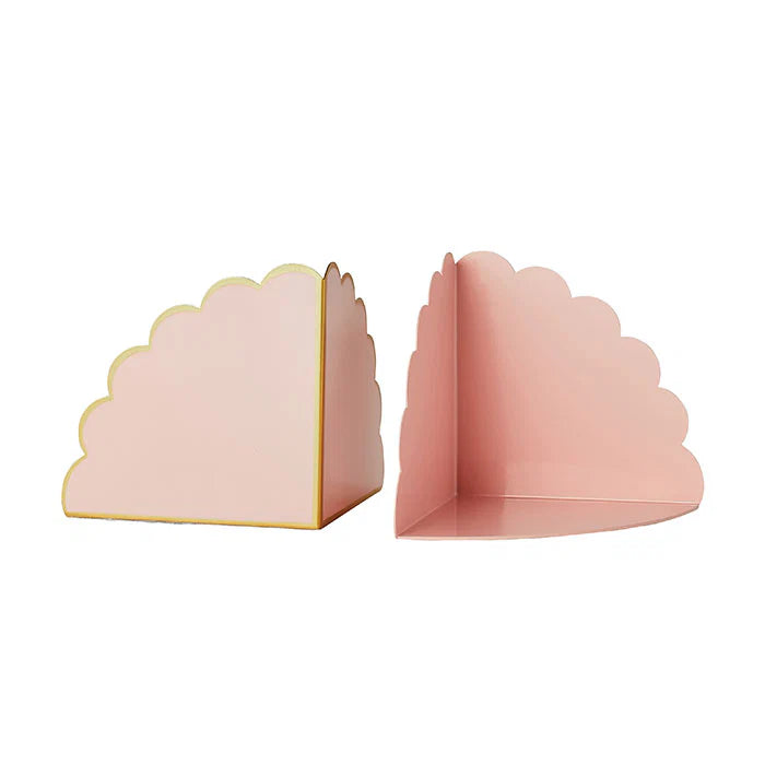 Eloise Blush & Gold Scalloped Bookends