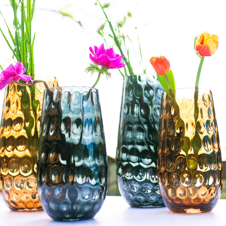 Bolla Glass Gray Small Pebbled Vase