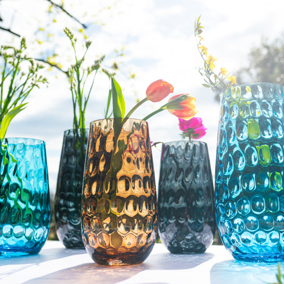 Bolla Glass Gray Medium Pebbled Vase