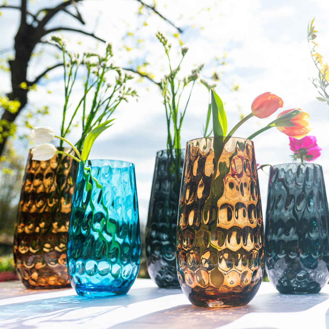 Bolla Glass Ash Blue Small Pebbled Vase