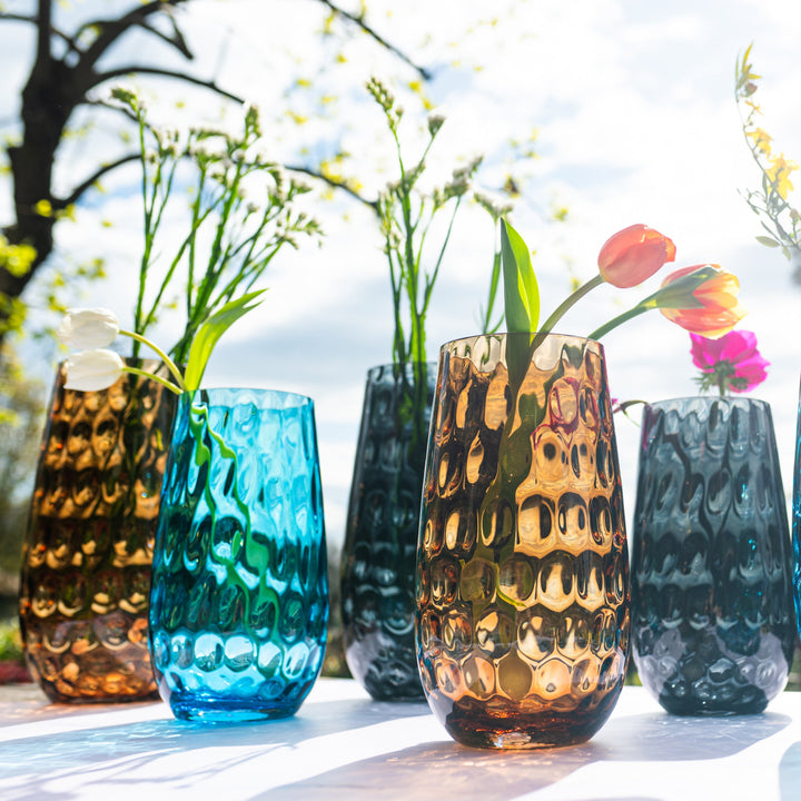 Bolla Glass Tortoise Medium Pebbled Vase