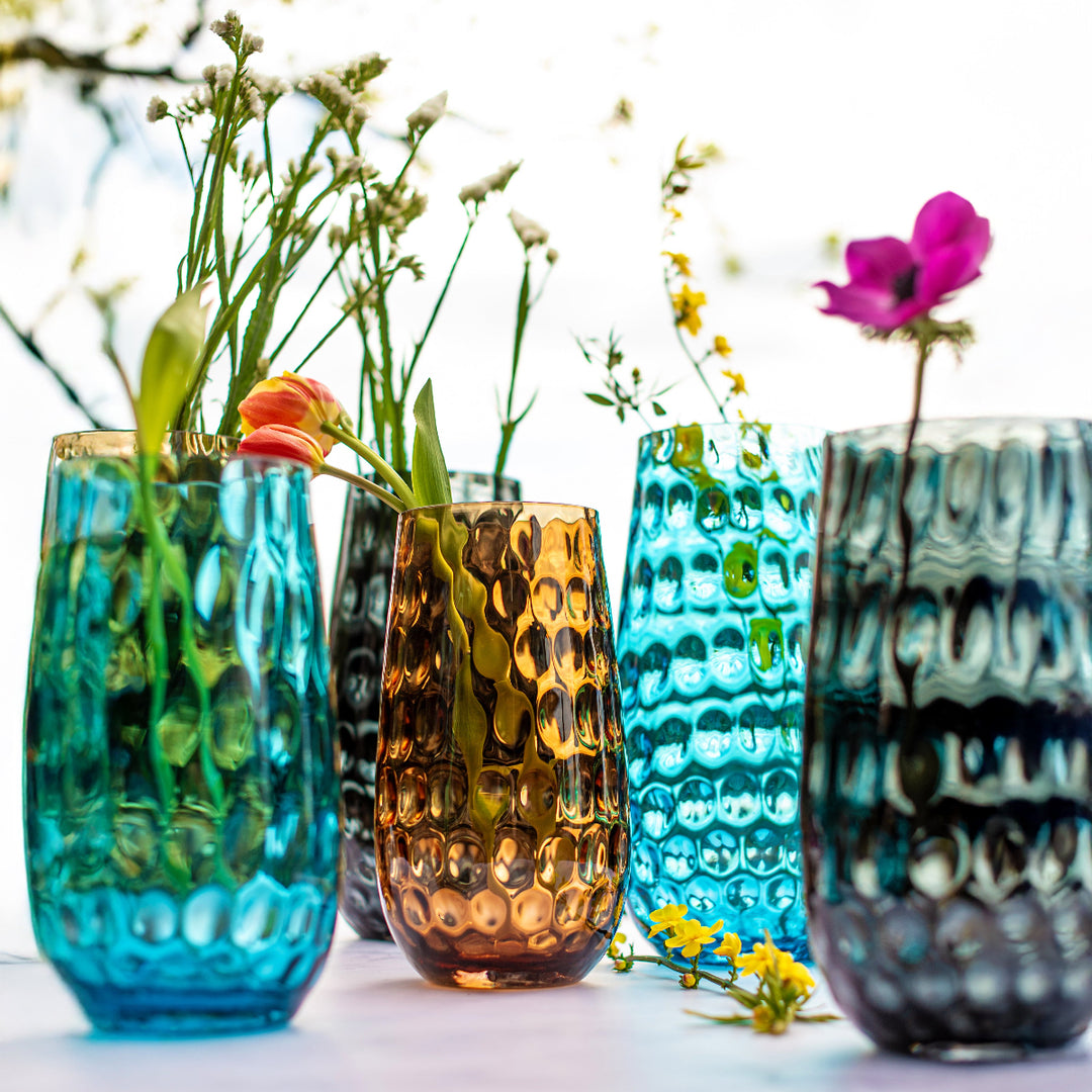 Bolla Glass Gray Small Pebbled Vase