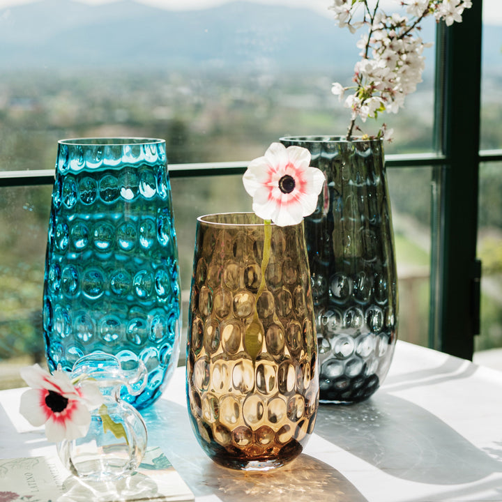 Bolla Glass Tortoise Small Pebbled Vase