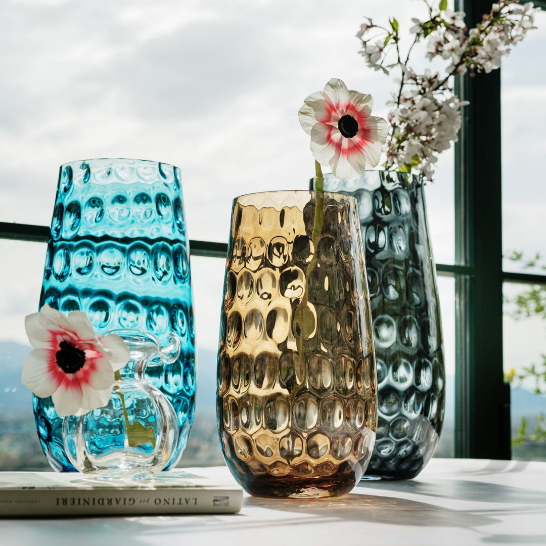 Bolla Glass Tortoise Small Pebbled Vase