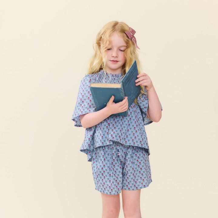 Girls Jaipur Top - Light Blue Carnation