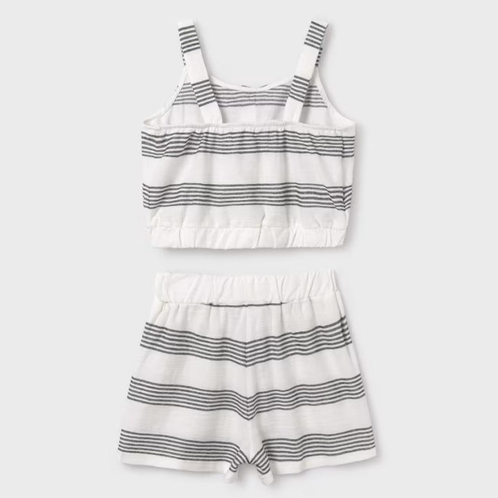 Black & White Striped Pique Set