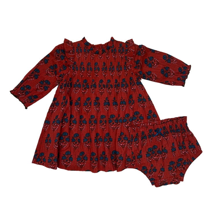 Baby Girls Jaipur Dress Set - Red Autumn Strawflower