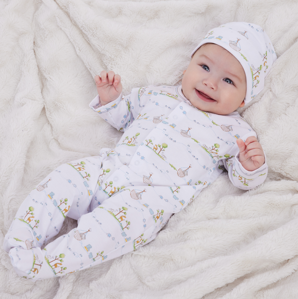 Noah's Print Footie - Blue