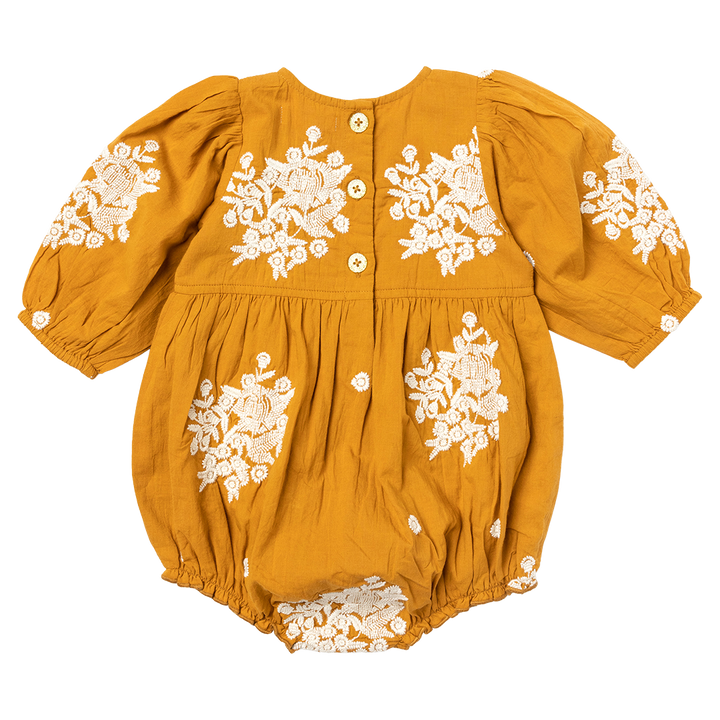 Baby Girls Brooke Bubble - Inca Gold W/ Embroidery